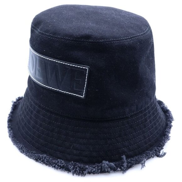 Loewe Anagram Bucket Hat Black Cotton